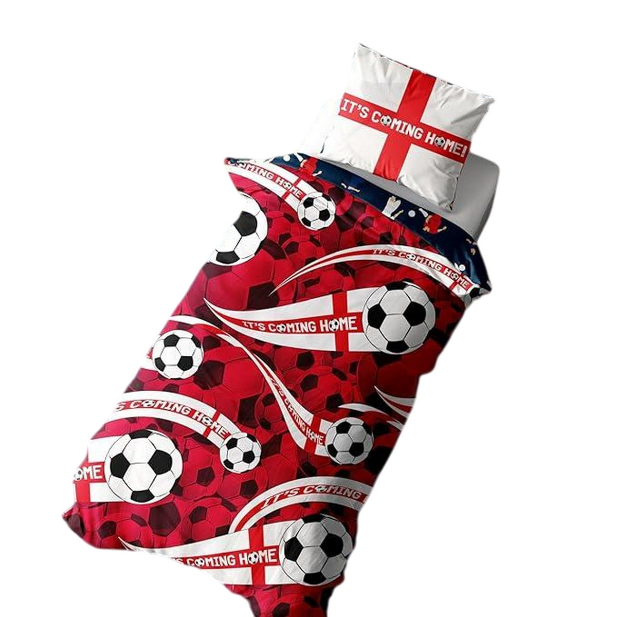 Red-Black-White - Side - England Football Its Coming Home Reversible Duvet Set