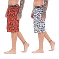 White-Red - Back - Norfolk Industries Mens Lounge Shorts (Pack of 2)