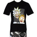 Black-White - Side - Rick And Morty Mens Grid Pyjama Set