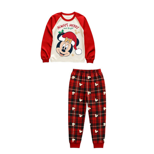 Red-White-Black - Front - Disney Womens-Ladies Always Merry And Bright Minnie Mouse Christmas Long Pyjama Set