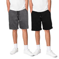 Charcoal-Black - Front - Keanu Mens Regular Shorts (Pack of 2)