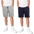 Light Grey-Navy - Front - Keanu Mens Regular Shorts (Pack of 2)