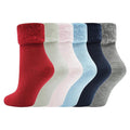 Multicoloured - Front - Soxy Womens-Ladies Thermal Fleece Socks (Pack of 6)