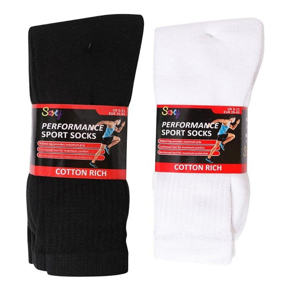 Black-White - Lifestyle - Soxy Mens Socks (Pack of 12)