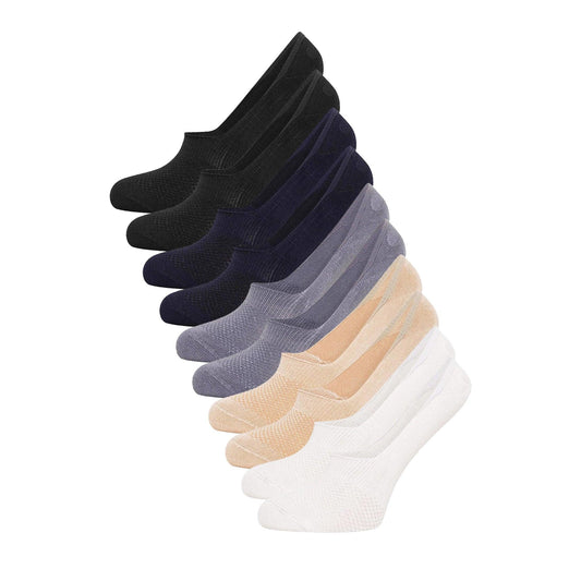 White - Front - Soxy Womens-Ladies Bamboo Liner Socks (Pack of 6)