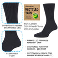 Black - Side - Soxy Mens Cotton Socks (Pack of 20)