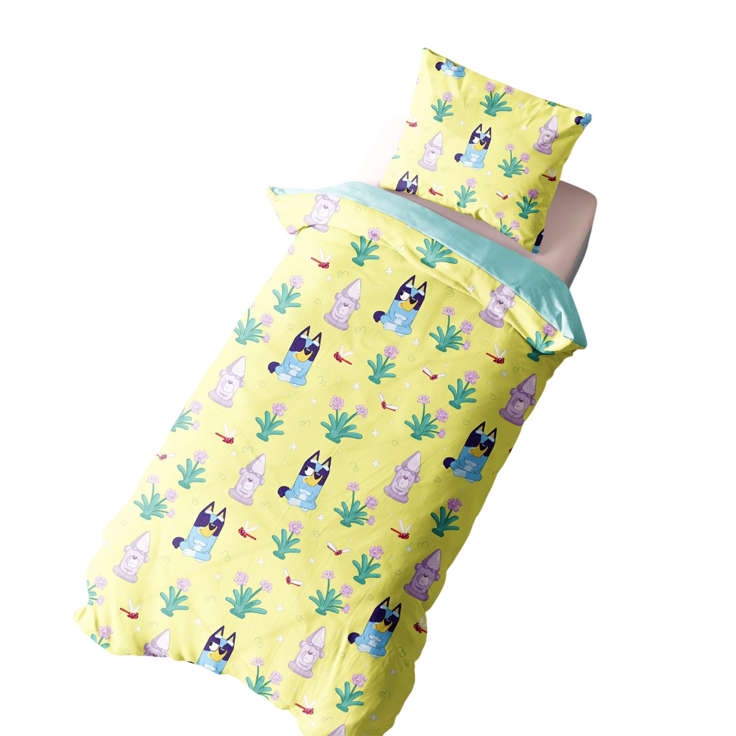 Multicoloured - Back - Bluey Heeler Family Panel Reversible Duvet Set