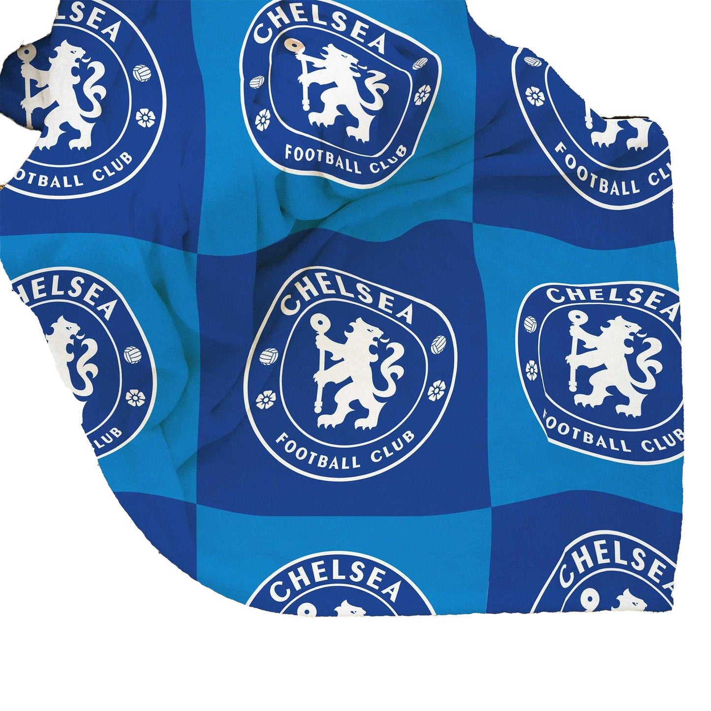 Blue-White - Lifestyle - Chelsea FC Polyester Checkered Fleece Blanket