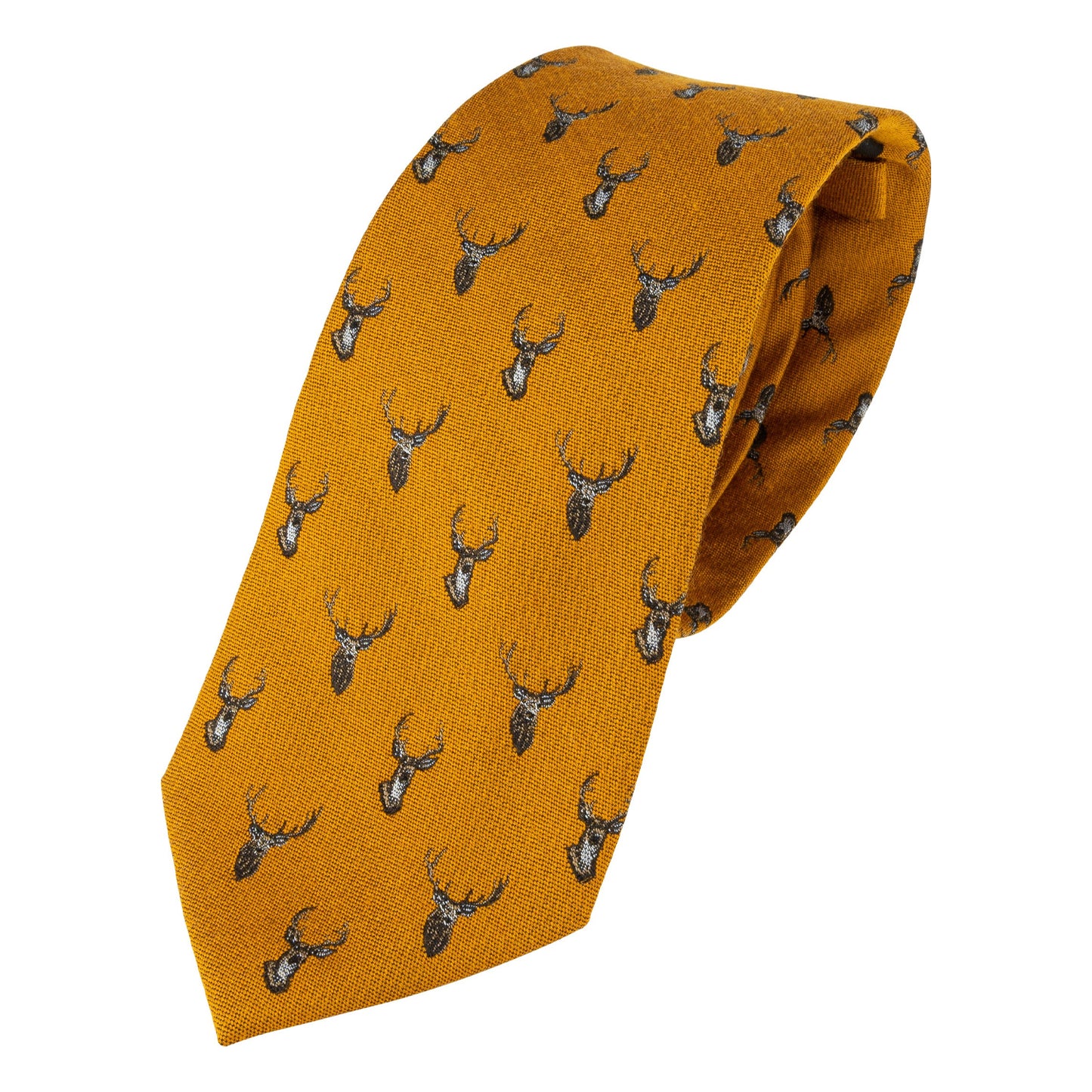 Mustard - Front - Jack Pyke Stag Silk Tie