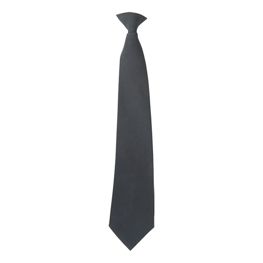 Black - Front - Viper Plain Clip-On Tie