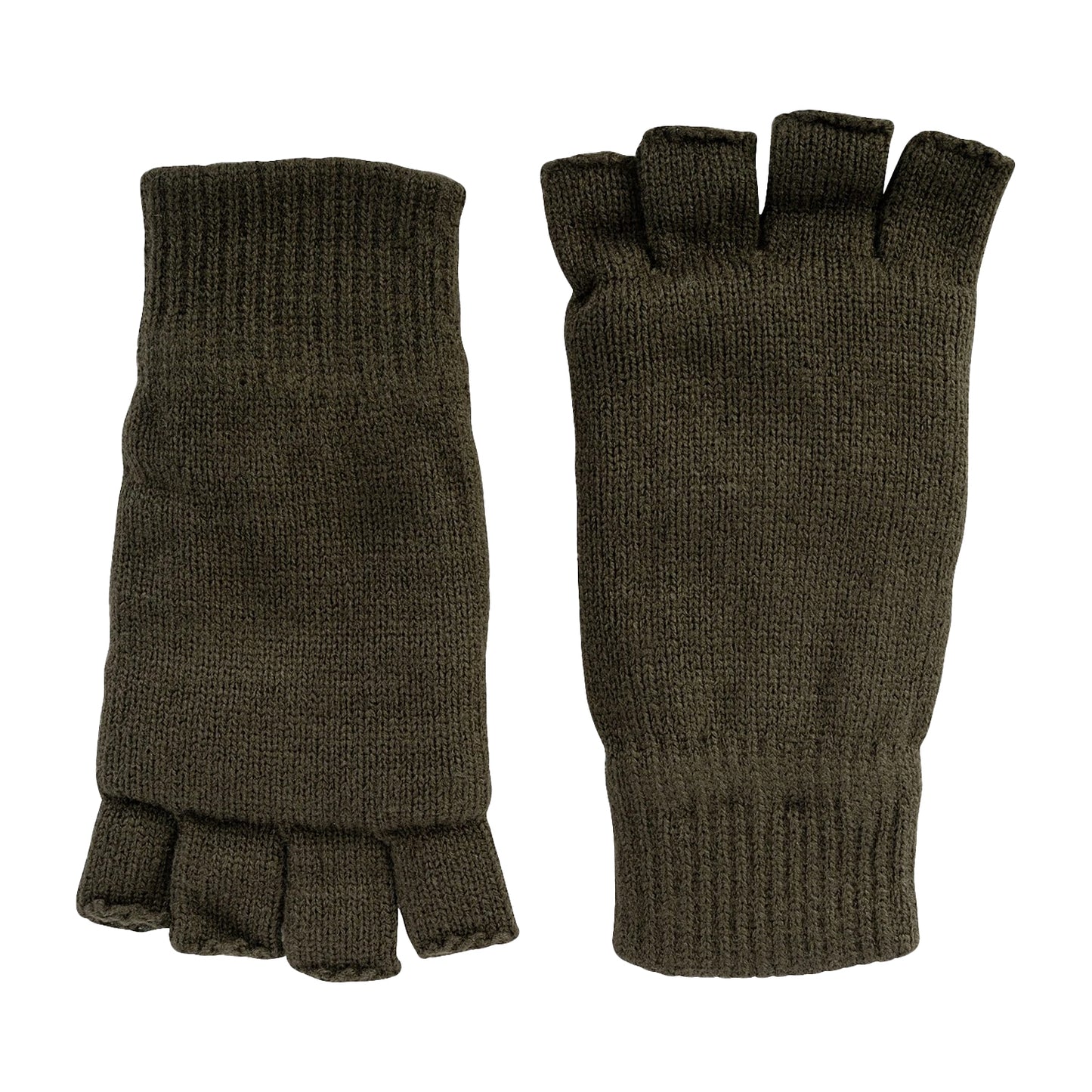Green - Side - Jack Pyke Mens Thinsulate Plain Fingerless Gloves