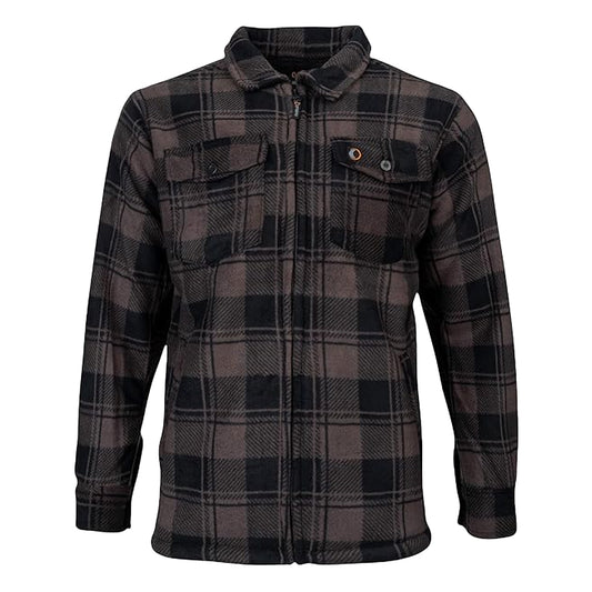Brown - Front - Speero Mens Checked Sherpa Fleece Lined Shirt
