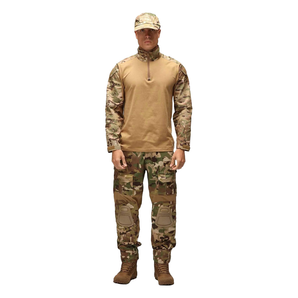 Coyote-Green - Side - Viper Mens Special Ops Quarter Zip Long-Sleeved T-Shirt