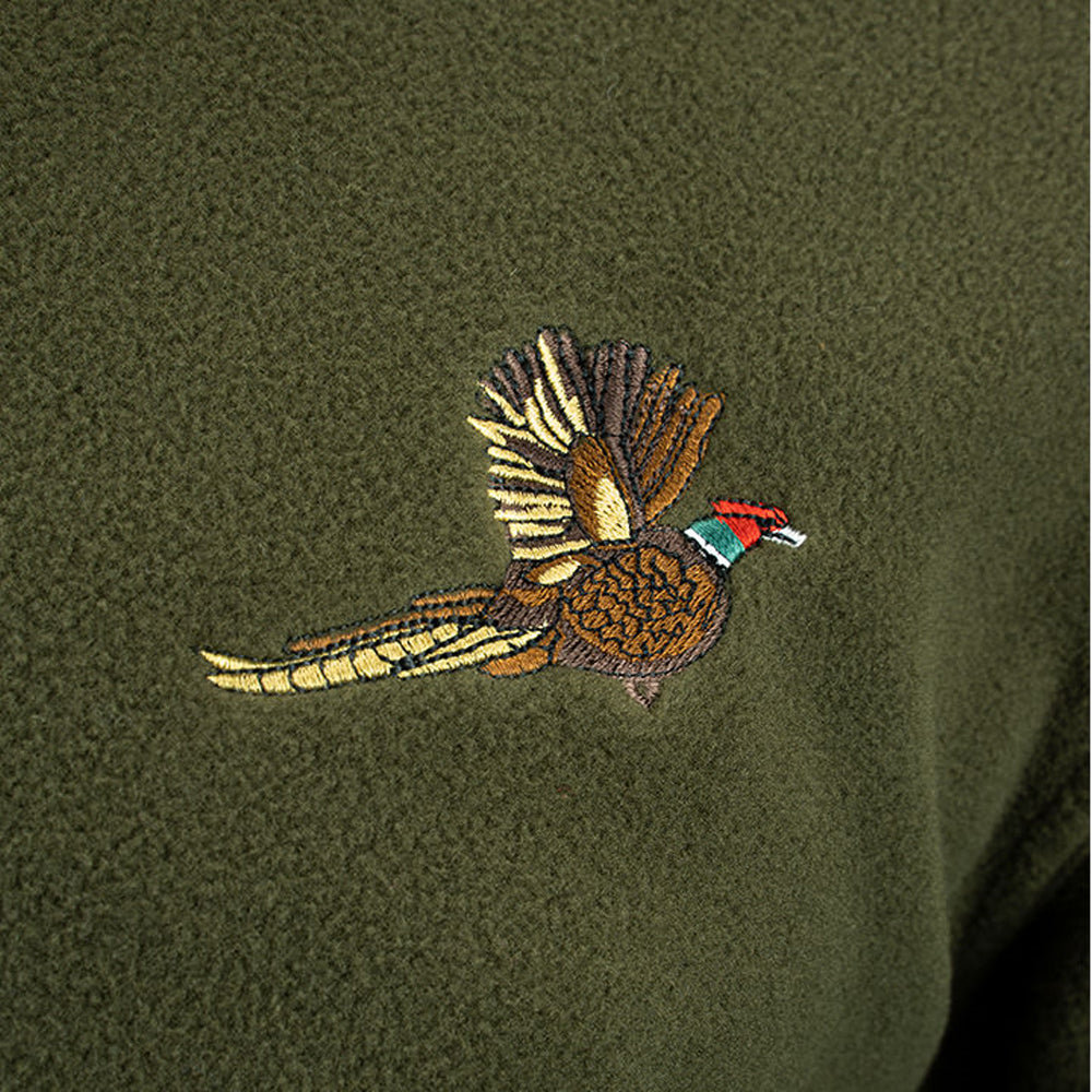 Olive - Lifestyle - Jack Pyke Mens Pheasant Motif Fleece Top