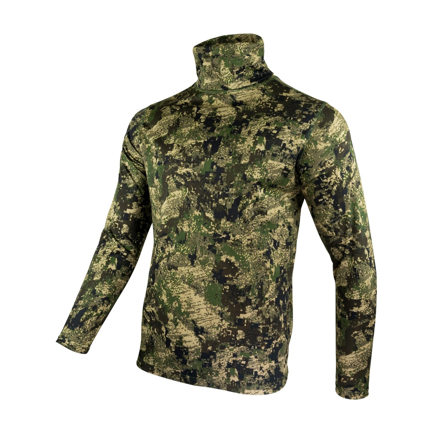 Green - Side - Jack Pyke Mens Digital Camo Roll Neck Midlayer
