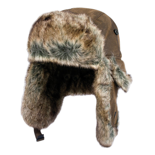 Brown - Front - Mil-Com Childrens-Kids Aviator Bomber Hat
