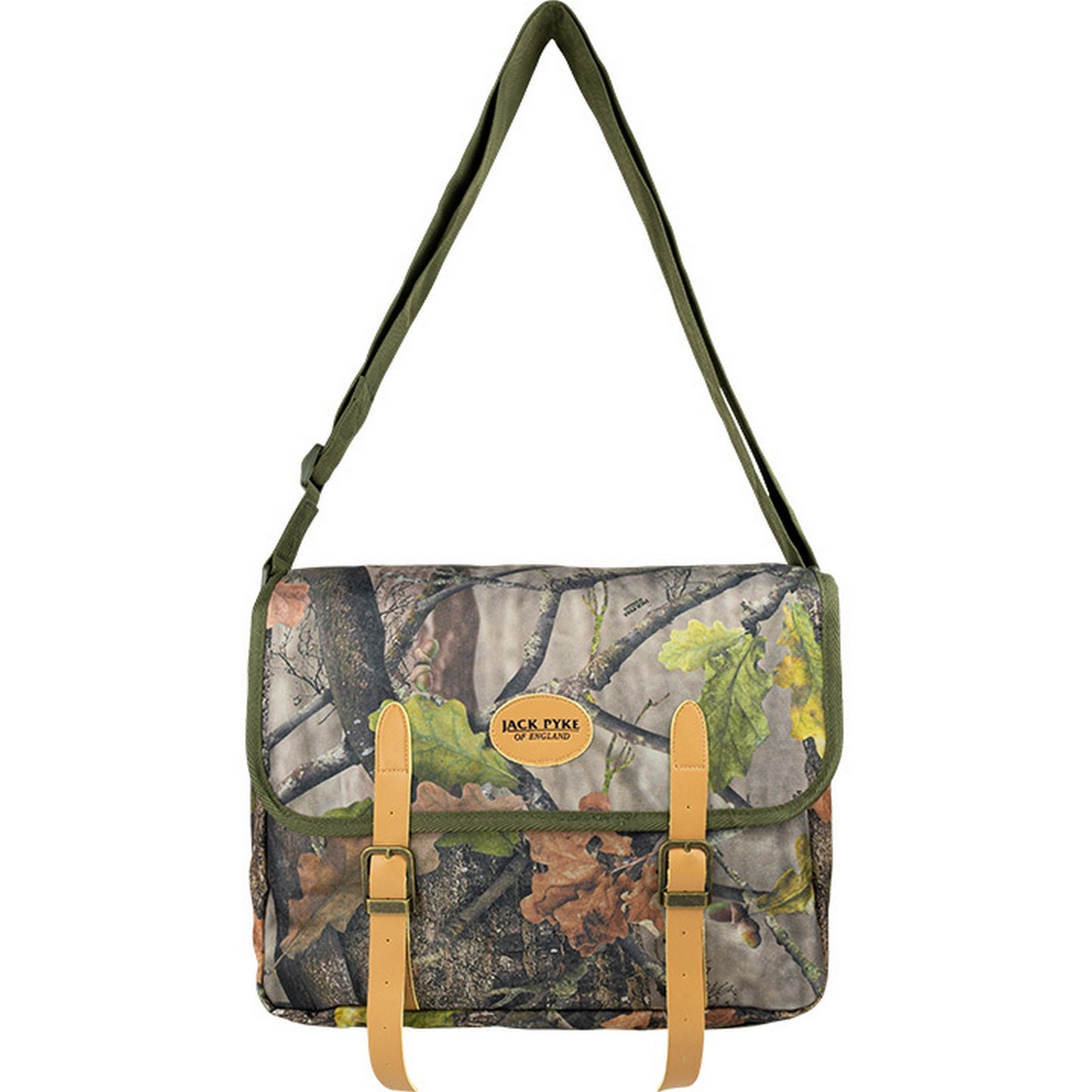 Oak Camo - Pack Shot - Jack Pyke Oak Leaf Leather Trim Camo Shoulder Bag