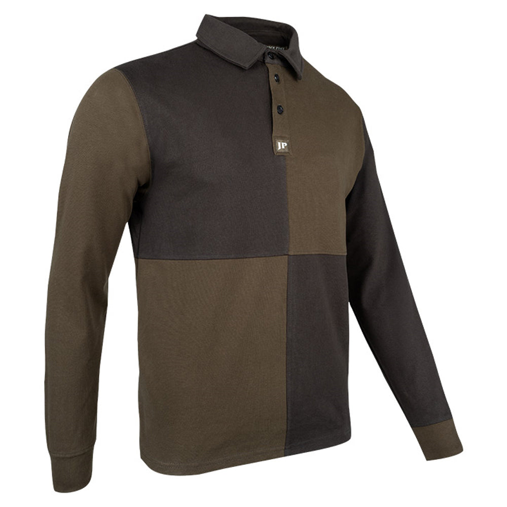 Green-Black - Lifestyle - Jack Pyke Mens Rugby Long-Sleeved Polo Shirt