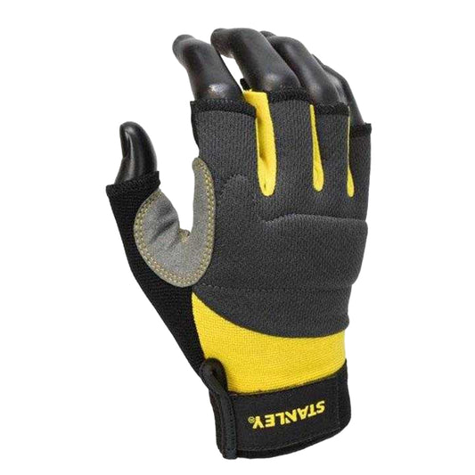 Black-Yellow - Front - Stanley Performance Fingerless Gloves