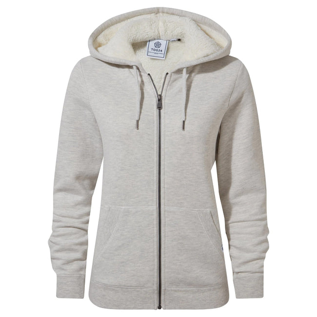 White Sand - Front - TOG24 Womens-Ladies Finch Fleece Lined Full Zip Hoodie