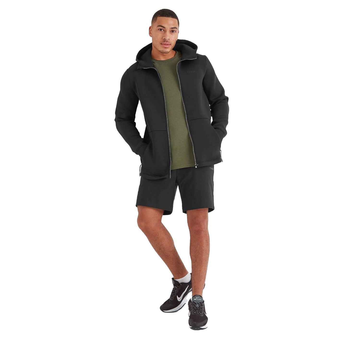Black - Pack Shot - TOG24 Mens Glide Tech Full Zip Hoodie
