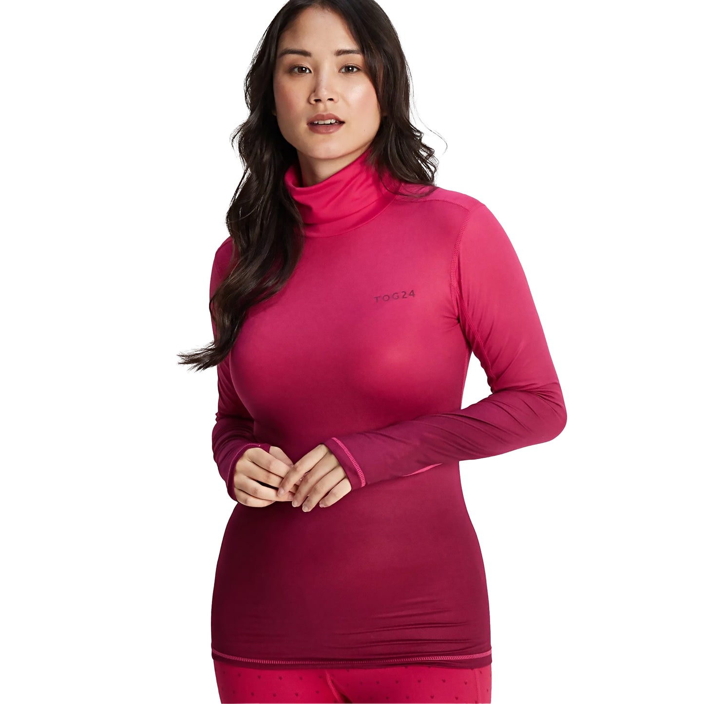 Raspberry - Side - TOG24 Womens-Ladies Snowdon Gradient Thermal Top