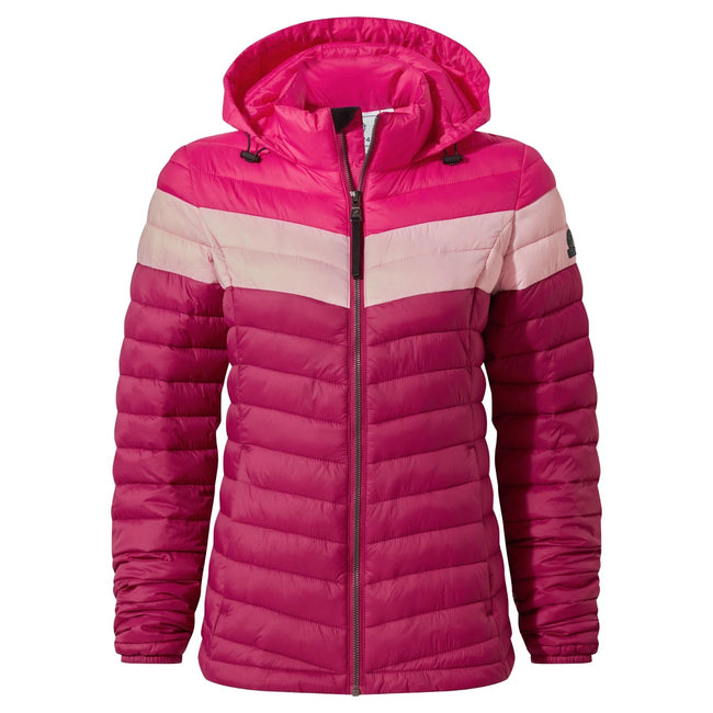 Raspberry-Magenta Pink - Front - TOG24 Womens-Ladies Garriston Colour Block Padded Jacket