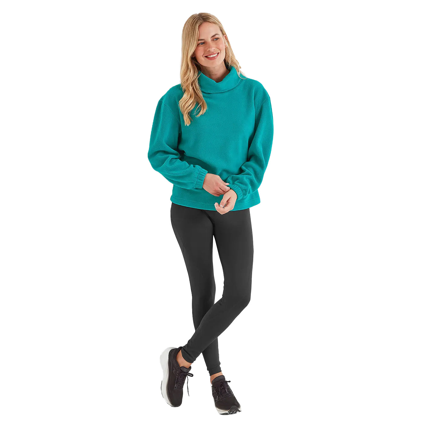 Teal - Lifestyle - TOG24 Womens-Ladies Mauly Funnel Neck Fleece Top