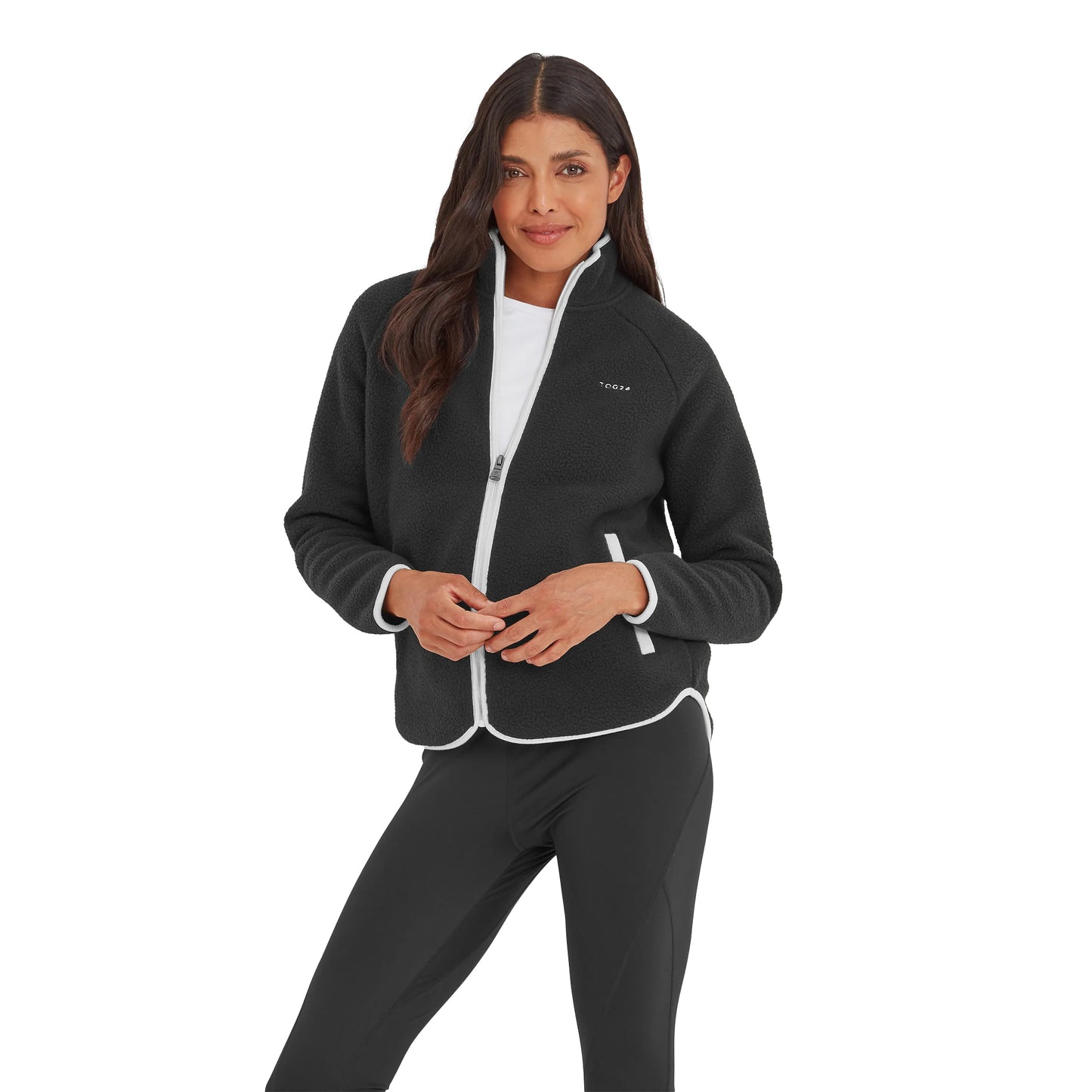 Black - Side - TOG24 Womens-Ladies Leving Sherpa Fleece Jacket