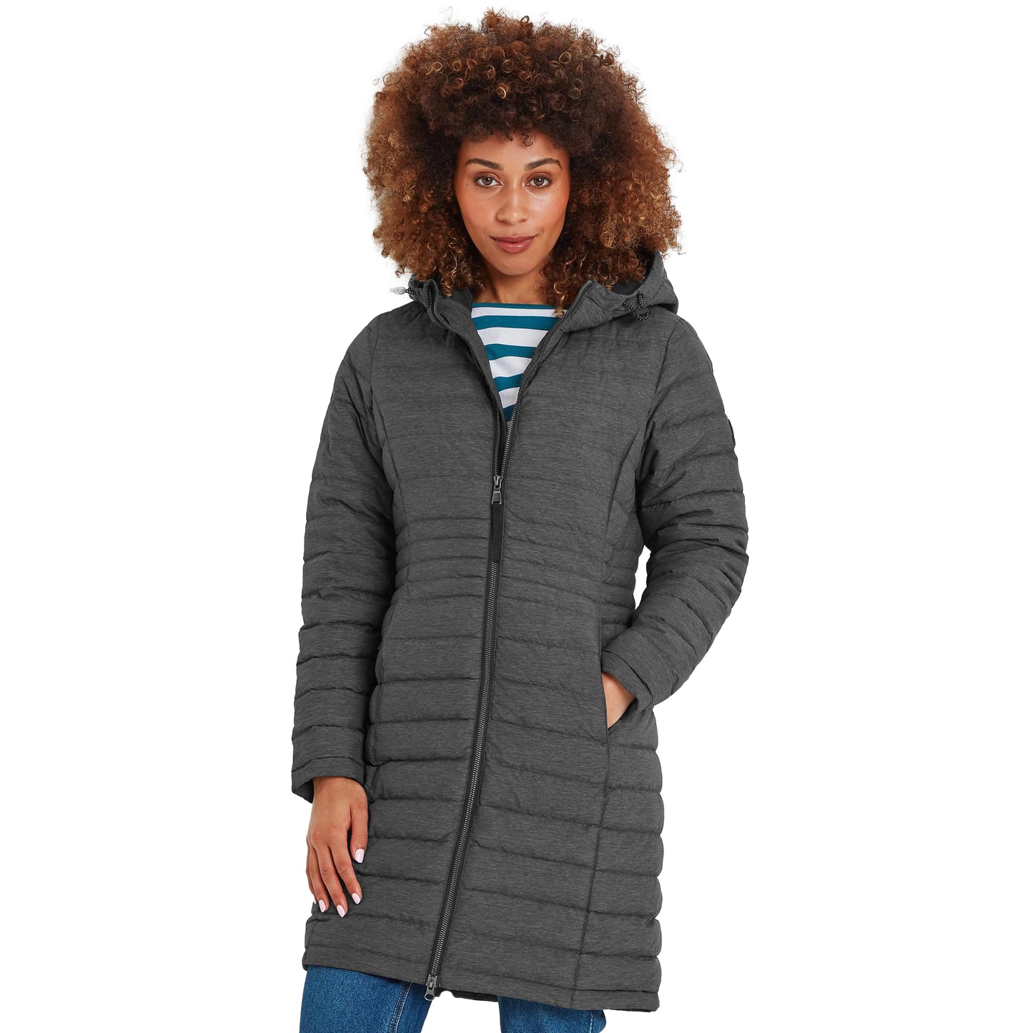 Dark Grey Marl - Side - TOG24 Womens-Ladies Nanton Down Long Jacket