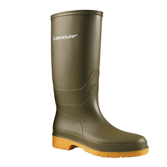 Green - Front - Dunlop Junior Dull Wellington Boots