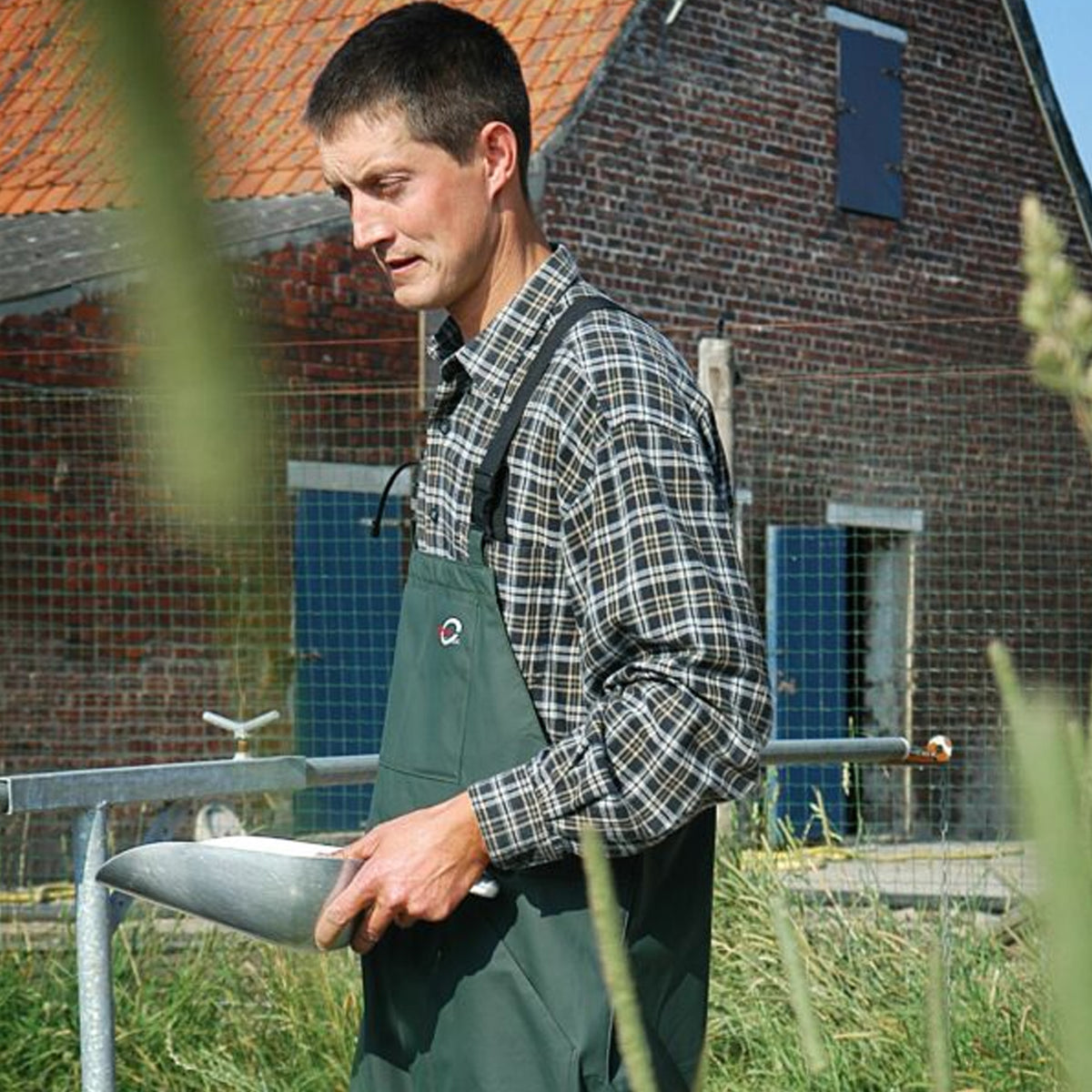 Khaki Green - Back - Sioen Unisex Adult Bandung Flexothane Bib And Brace Trouser