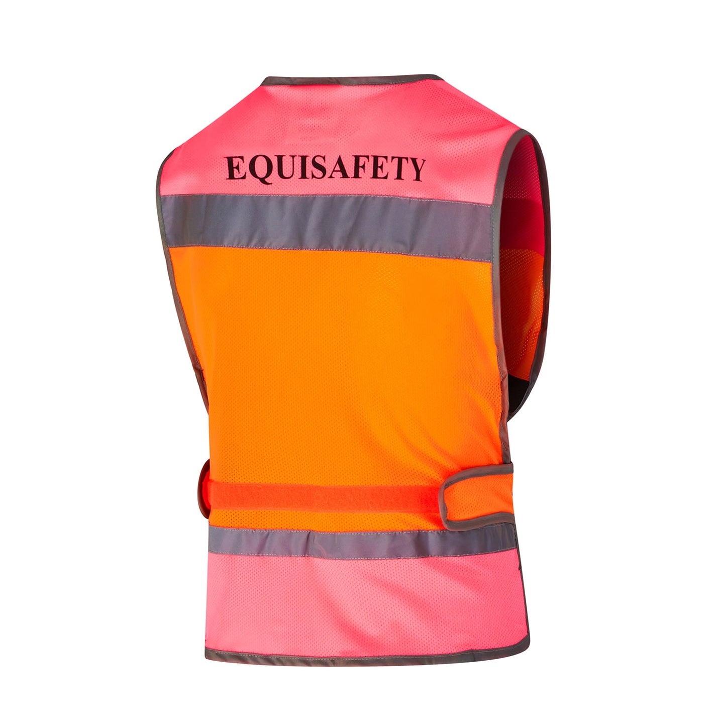 Pink-Orange - Back - Equisafety Childrens-Kids Hi-Vis Vest
