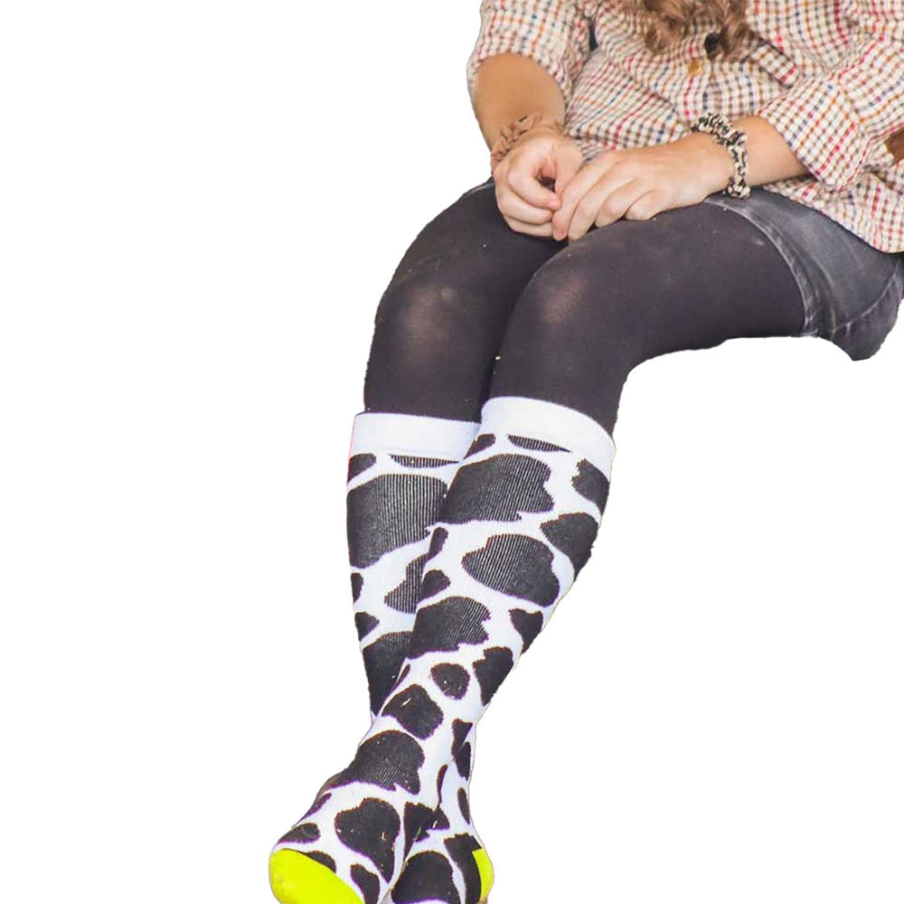 Black-White - Back - Bartleby Womens-Ladies Funky Cow Socks