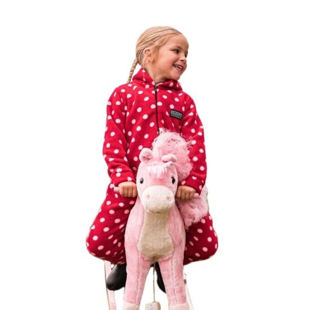 Rosette Red - Back - Supreme Products Childrens-Kids Dotty Fleece Jumpsuit