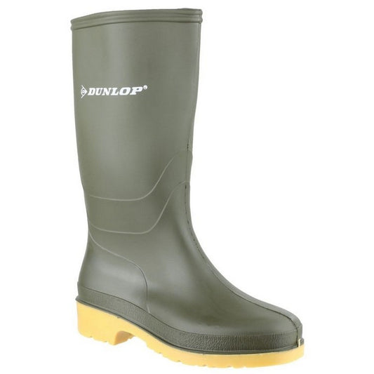 Green - Front - Dunlop Childrens-Kids Dull Wellington Boots