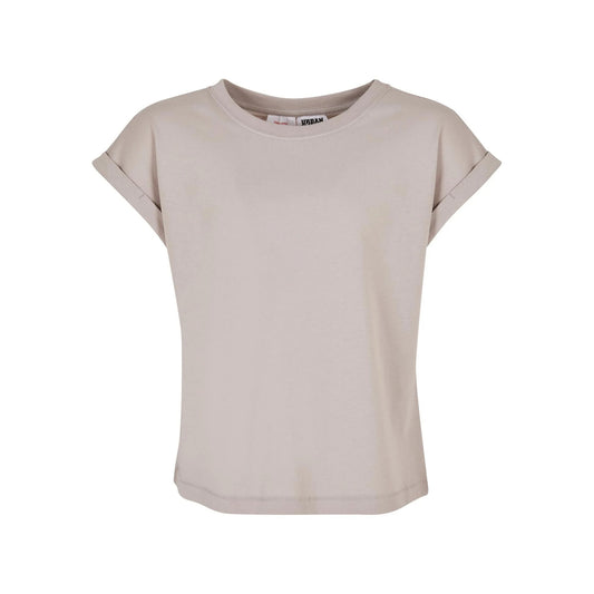 Warm Grey - Front - Urban Classics Girls Organic Extended Shoulder T-Shirt