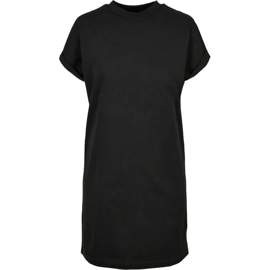 Black - Front - Urban Classics Womens-Ladies Organic Cotton Cut-On T-Shirt Dress