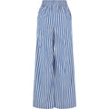 White-Blue - Back - Urban Classics Womens-Ladies Striped Loose Trousers
