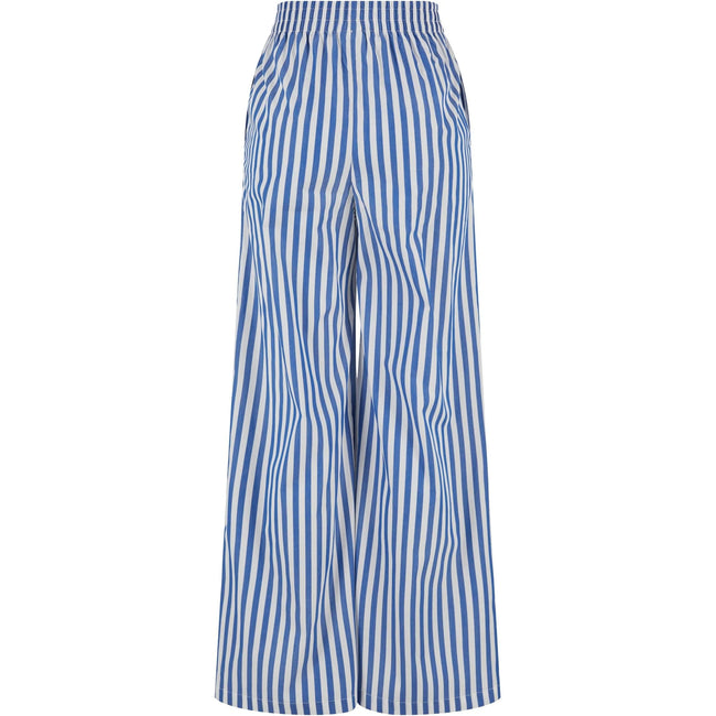 White-Blue - Back - Urban Classics Womens-Ladies Striped Loose Trousers