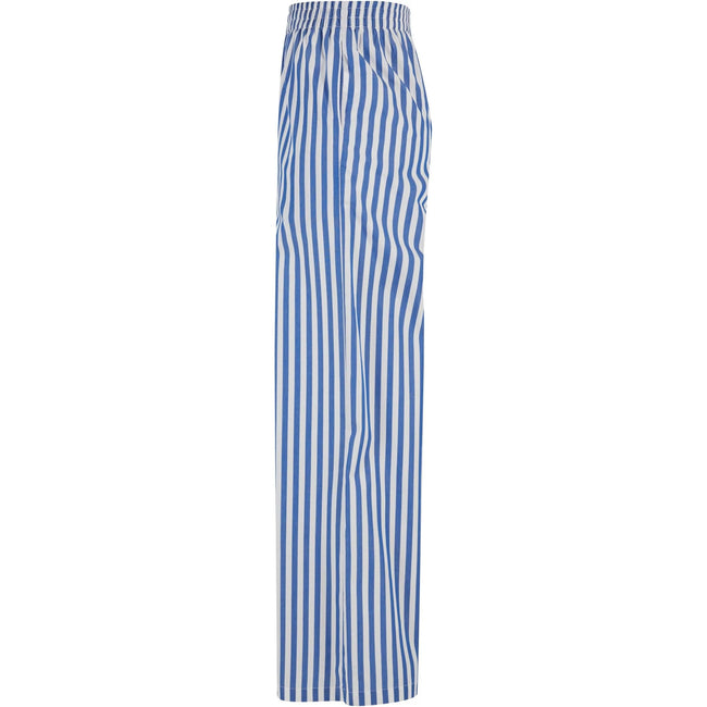 White-Blue - Side - Urban Classics Womens-Ladies Striped Loose Trousers