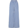 White-Blue - Front - Urban Classics Womens-Ladies Striped Loose Trousers