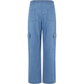 Skyblue Washed - Back - Urban Classics Womens-Ladies Denim Lightweight Cargo Trousers