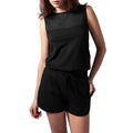 Black - Side - Urban Classics Womens-Ladies Hot Technical Mesh Jumpsuit
