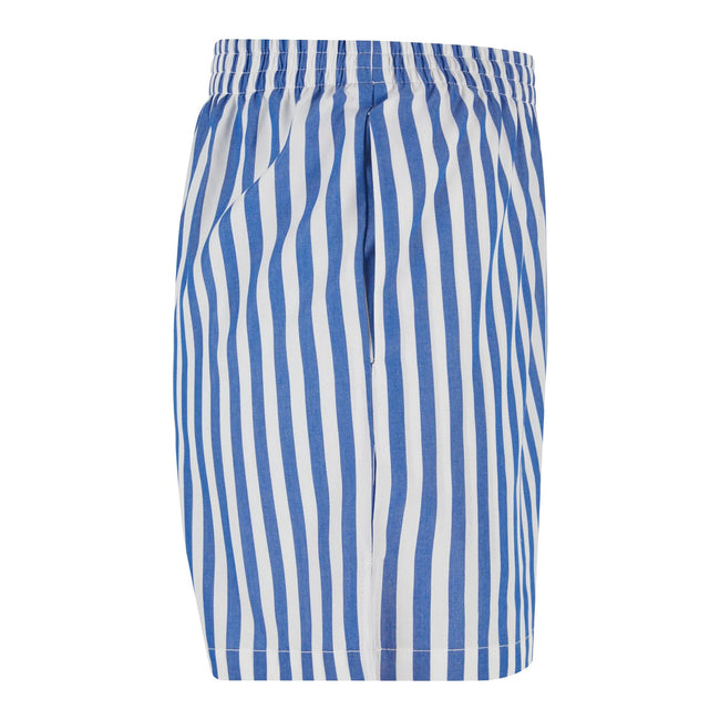 White-Blue - Lifestyle - Urban Classics Womens-Ladies Striped Shorts