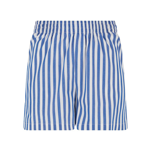 White-Blue - Front - Urban Classics Womens-Ladies Striped Shorts