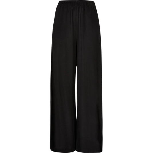 Black - Front - Urban Classics Womens-Ladies Viscose Wide Leg Loose Trousers