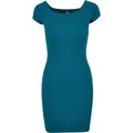 Green Water - Front - Urban Classics Womens-Ladies Ribbed Off Shoulder Dress