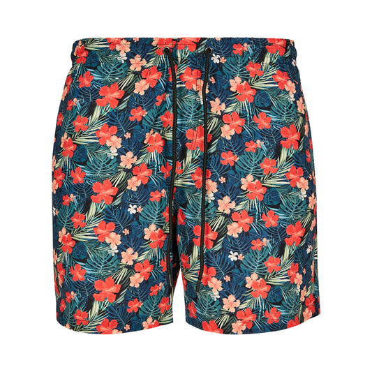 Black - Front - Urban Classics Mens Tropical Swim Shorts