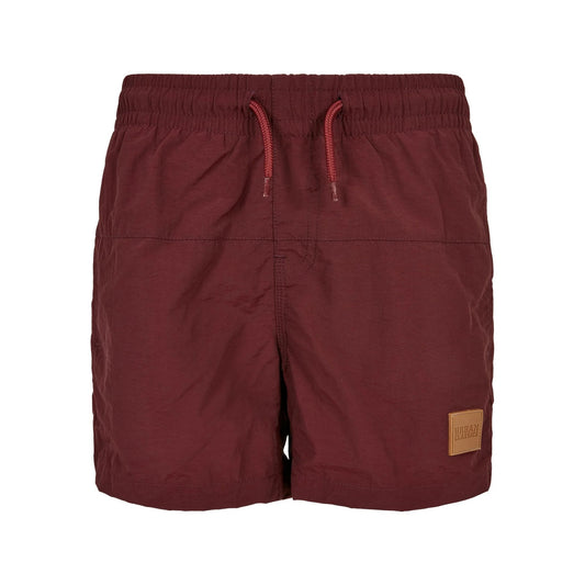 Cherry - Front - Urban Classics Boys Plain Swim Shorts